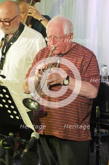 Henry Lowther, Alan Wakeman Nonet, Watermill Jazz Club, Dorking, Surrey, 2022. Creator: Brian O'Connor.