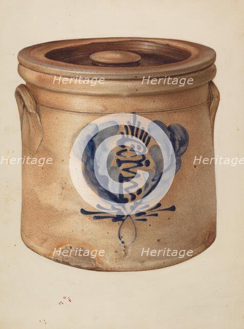 Crock with Cover, c. 1940. Creator: Isadore Goldberg.