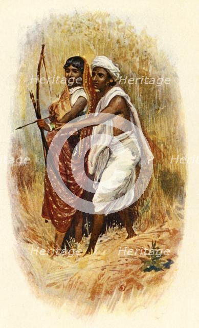 'A Bhil Couple', c1910.  Creator: Unknown.