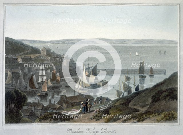 'Brixham, Torbay, Devon', 1825. Artist: William Daniell