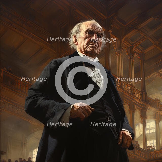 AI IMAGE - Portrait of William Ewart Gladstone, 1890s, (2023). Creator: Heritage Images.