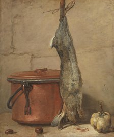 Rabbit and Copper Pot, mid-late 18th century. Creator: Jean-Simeon Chardin.