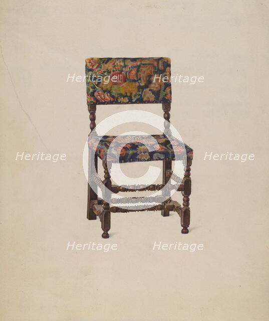 American Chair with Turkey Work, 1936. Creator: Victor F. Muollo.