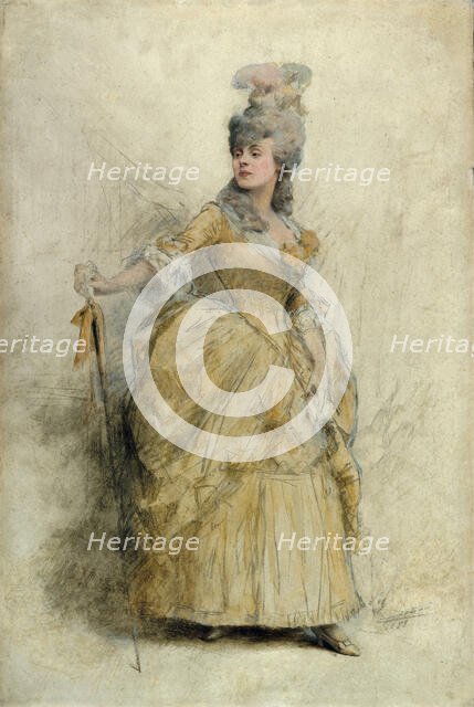 Portrait of the actress Gabrielle Réjane (1856-1920), 1888. Creator: Chartran; Théobald (1849-1907).