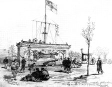 The Chinese Question: the German Occupation of Kiao-Chau - German flagstaff...Tsingtan..., 1898. Creator: Unknown.