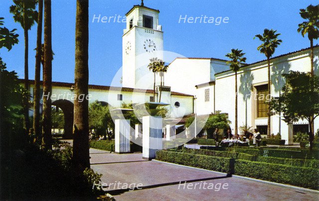 South patio, Union Station, Los Angeles, California, USA, 1953. Artist: Unknown