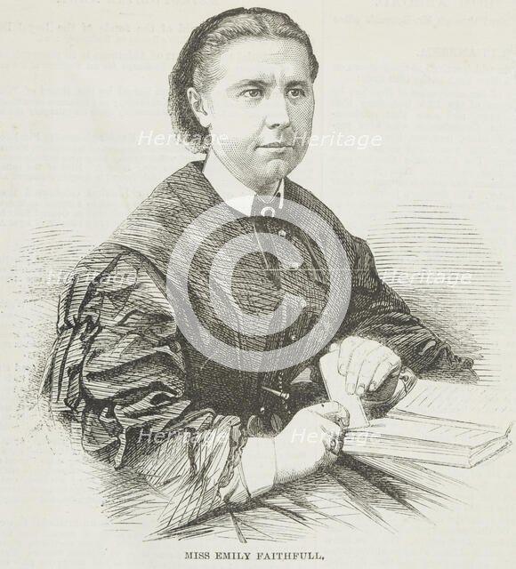 Miss Emily Faithfull, late 19th century. Creator: Unknown.