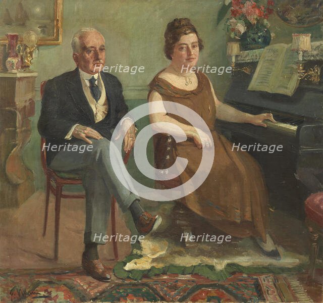 Portrait of Edoardo Scarfaglio (1860–1917) and Matilde Serao (1856-1927), 1925. Creator: Villani; Gennaro (1885-1948).