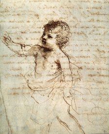 'Child's figure in drapery', 17th century Artist: Guercino