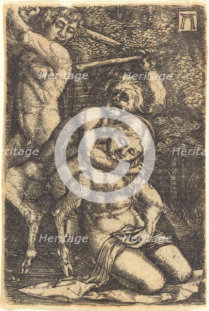 Two Satyrs Fighting about a Nymph, c. 1520/1525. Creator: Albrecht Altdorfer.