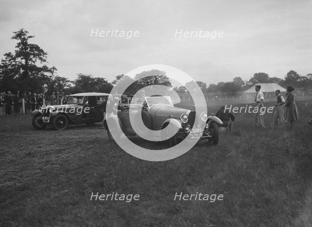Bugatti Type 44 and Alvis FWD taking part in the Bugatti Owners Club gymkhana, 5 July 1931. Artist: Bill Brunell.