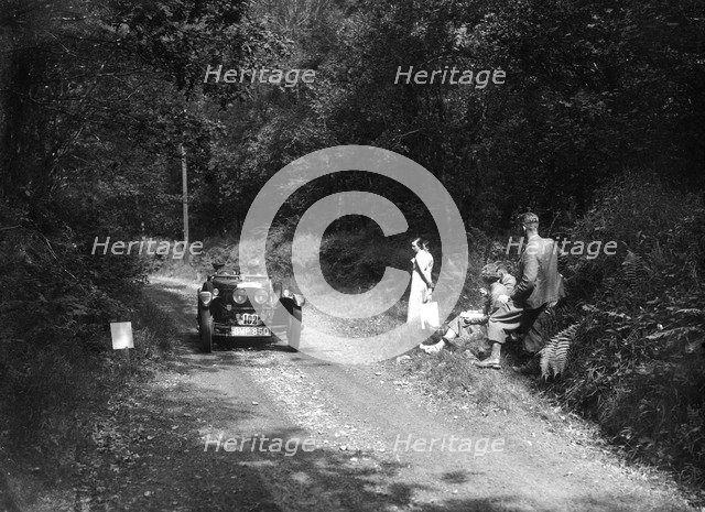 1935 Frazer-Nash TT replica taking part in a motoring trial, late 1930s. Artist: Bill Brunell.