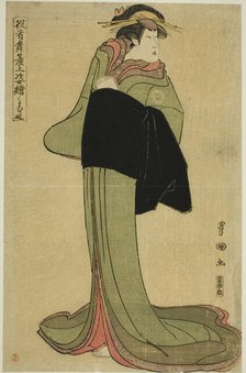 Hamamuraya: Segawa Kikunojo III as the courtesan Koman, from the series "Portraits of..., 1795. Creator: Utagawa Toyokuni I.