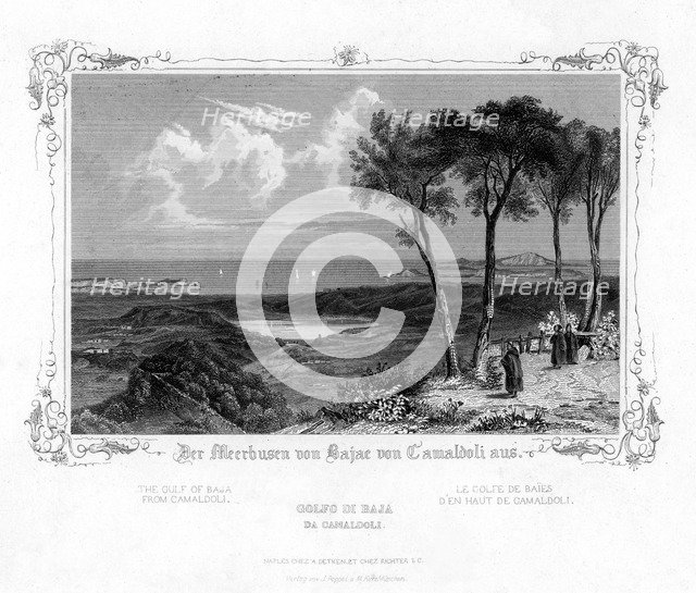 The Gulf of Baja from Camaldoli, Italy, 19th century. Artist: J Poppel