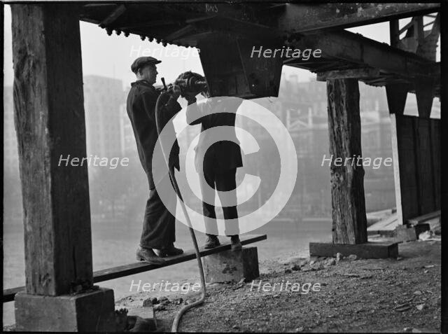 Demolition of Waterloo Bridge, Lambeth, Greater London Authority, 1936. Creator: Charles William  Prickett.