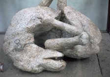 Cast of a chained dog from Pompeii, 1st century. Artist: Unknown