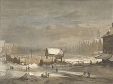 The Damrak in winter, 1735-1807. Creator: Hendrik Pothoven.