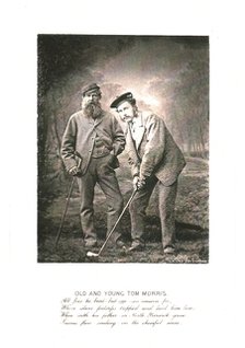 'Old and Young Tom Morris', c1870. Artist: Unknown.