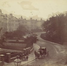 Carriage on Street in Residential Neighborhood, London, 1860s. Creator: Unknown.