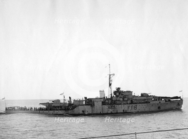 HMS Amethyst, after action on the Yangtze River, 20th April 1949. Artist: Unknown