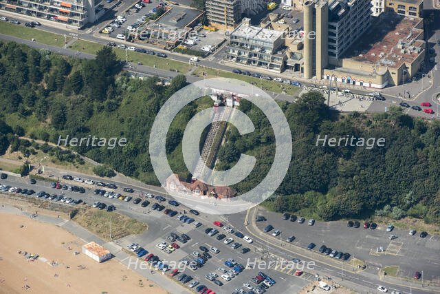 The Leas Lift, cliff funicular railway built in 1885, Folkestone, Kent, 2016. Creator: Damian Grady.