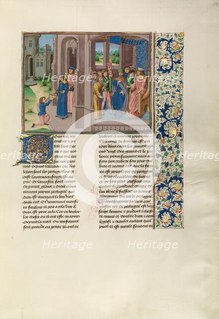 The Portuguese Embassy, c1380s; Chroniques (Book Three), about 1480-1483. Creator: Master of the Soane Josephus.