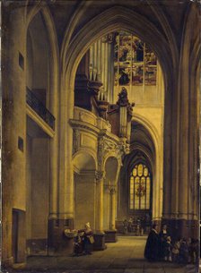Interior view of Saint-Gervais-Saint-Protais church, c1838. Creator: Alexis-Pierre Milon.