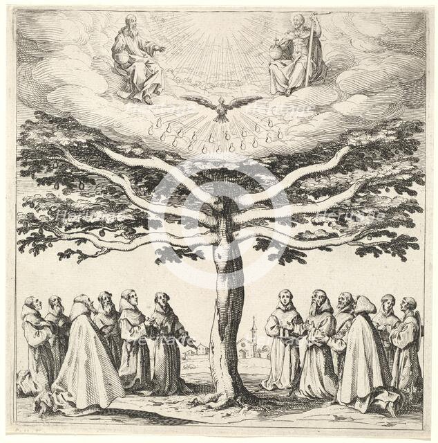The Holy Trinity in the Tree of Life, Adored by Franciscans, in or after 1621. Creator: Jacques Callot.