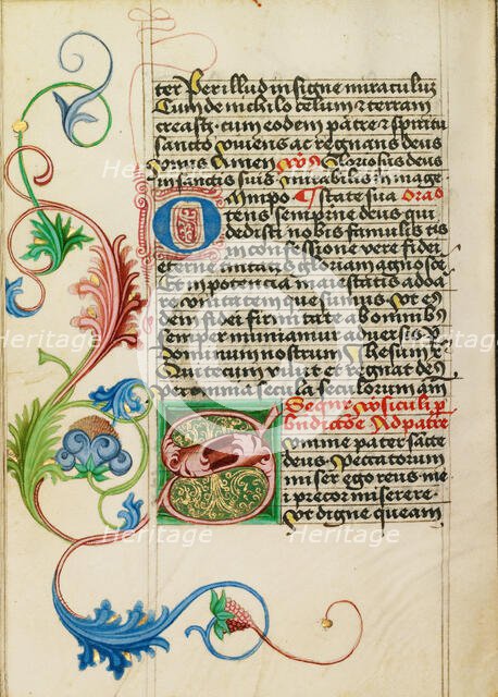 Decorated Initial S; Prayer Book, about 1470-1480. Creator: Workshop of Valentine Noh.