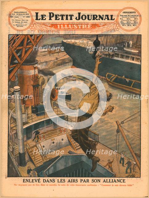 Lifted into the air by his wedding ring, 1929. Creator: Unknown.