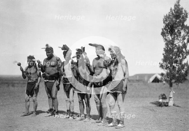 Arikara medicine ceremony-the Bears, c1908. Creator: Edward Sheriff Curtis.