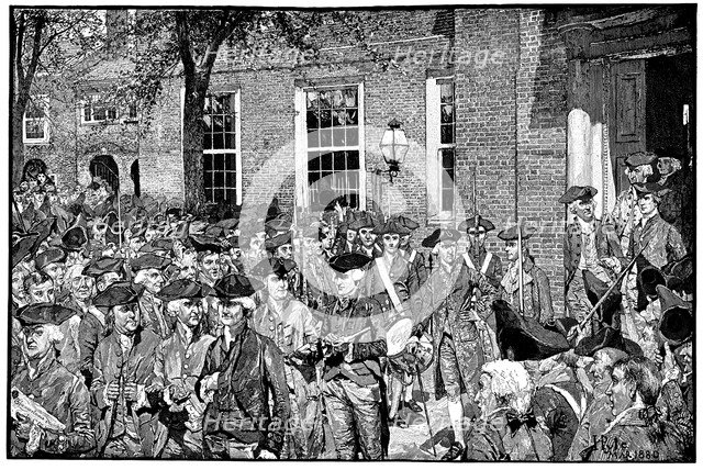 First Public Reading of the Declaration of Independence, 1776, (1880). Artist: Unknown