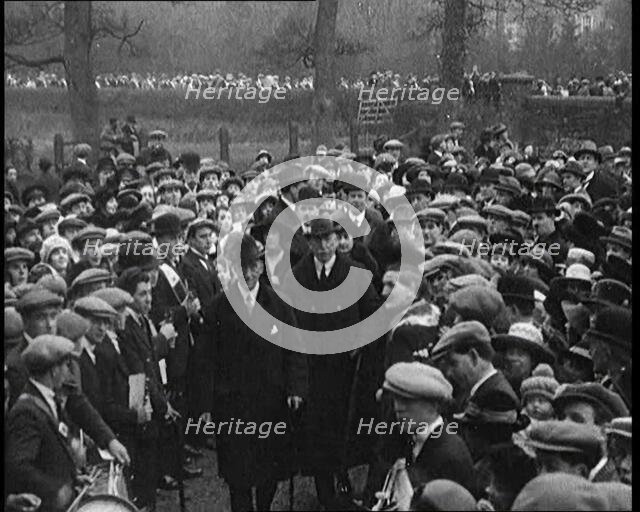 Edward Carson, Baron Carson, an Irish Unionist Politician, Walking Through a Crowd, 1921. Creator: British Pathe Ltd.