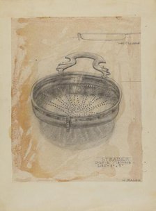 Silver Strainer, 1935/1942. Creator: Herman Bader.