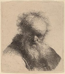 Bust of an Old Man with Flowing Beard and White Sleeve, c. 1630. Creator: Rembrandt Harmensz van Rijn.