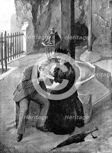 Adam Johnstone's Son: He caught the two hands in his...and he kissed the hands twice, 1895. Creator: George Meisenbach.