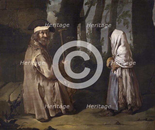 Two poor people in a wood (The meeting in the wood), ca 1730. Creator: Ceruti, Giacomo Antonio (1698-1767).