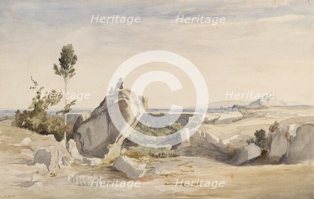 Mountain landscape, 1868. Creator: Oscar Kleineh.