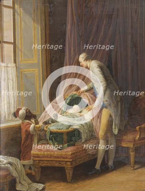Louis Philippe Joseph d'Orléans (1747-1793), at the Cradle, 1774. Artist: Lépicié, Nicolas Bernard (1735-1784)
