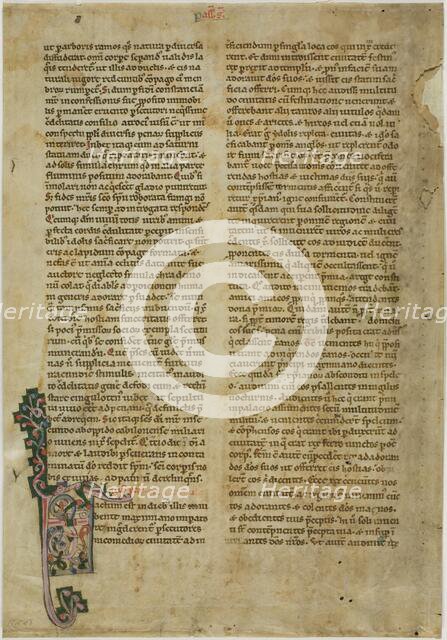 Bifolia from a Vita Sanctorum, or Lives of the Saints, c. 1150. Creator: Unknown.