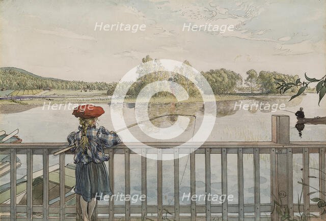 Lisbeth Angling. From A Home (26 watercolours). Creator: Carl Larsson.