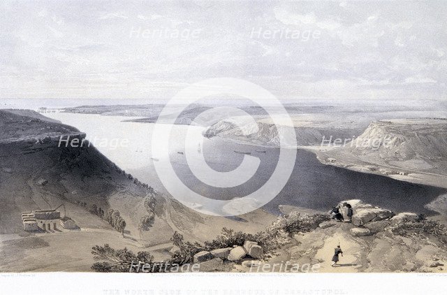'The North Side of the Harbour at Sebastopol, 22 June 1855'.  Artist: Jonathan Needham