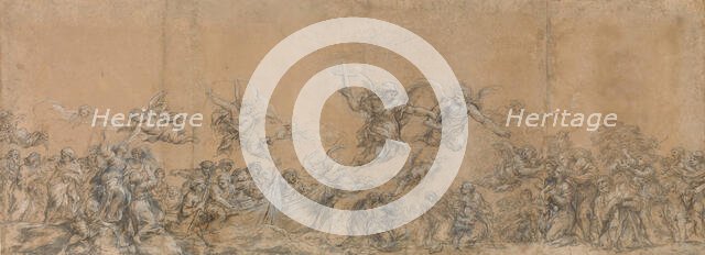 Study for Angels Sealing the Foreheads of the Children of Israel in Saint Peter's Basilica, 1652. Creator: Pietro da Cortona.