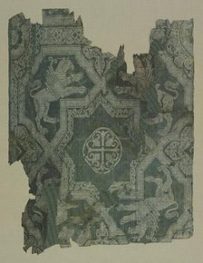 Fragment with star pattern and griffins, 950-1050. Creator: Unknown.