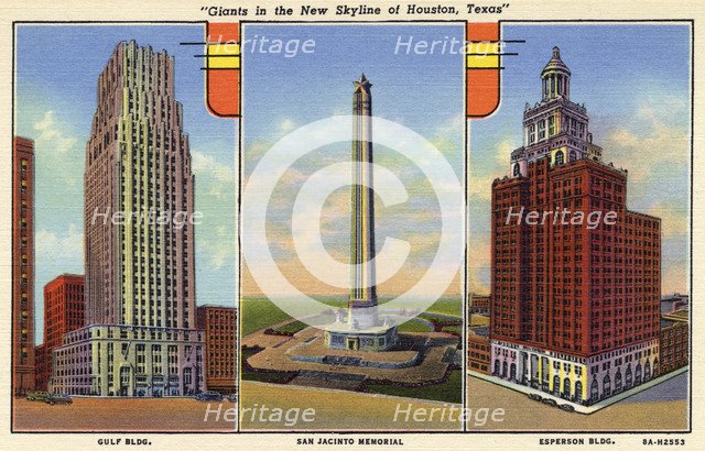 'Giants in the new skyline of Houston, Texas', USA, 1938. Artist: Unknown