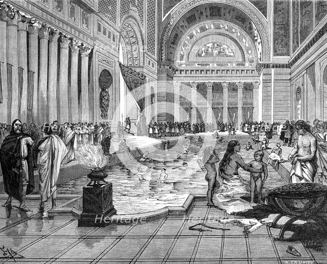 The baths of Charlemagne, 8th-9th century (1882-1884).Artist: A Tauxier