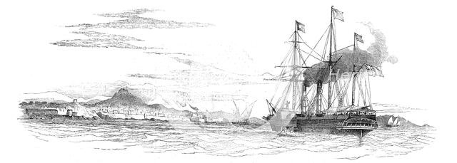 The Mail Packet from Alexandria, off Marseilles - the Indian Mail on board, 1844. Creator: Unknown.