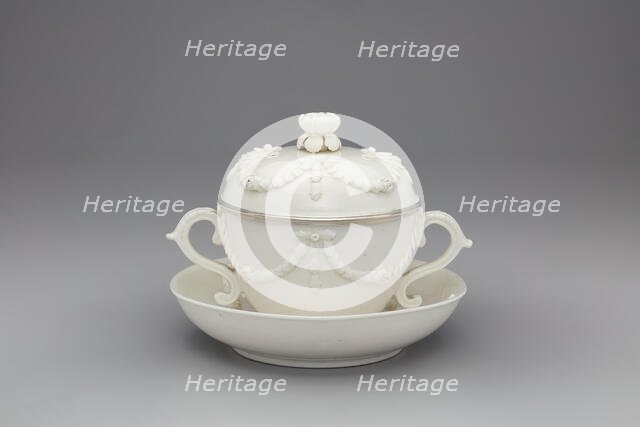 Covered Bowl and Stand, Mennecy, c. 1750. Creator: Mennecy Porcelain Factory.