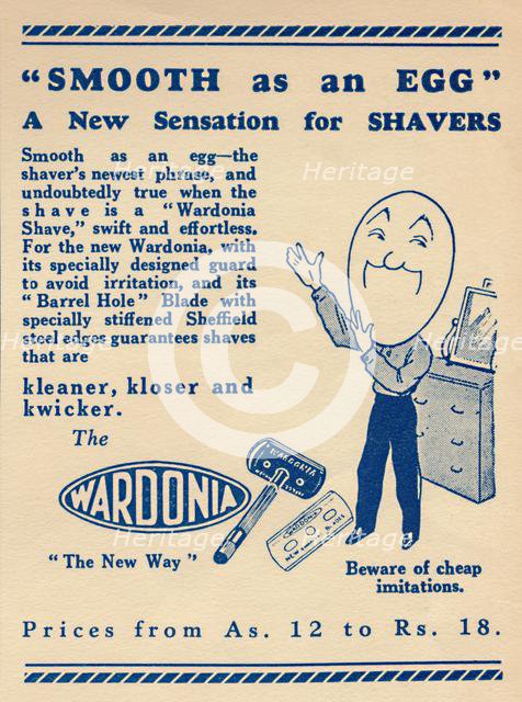 Advertisement for the 'Wardonia' razor, 1936. Creator: Unknown.