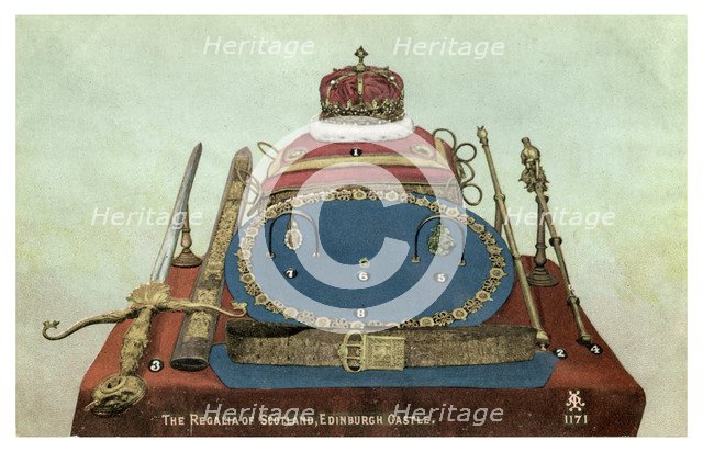 'The Regalia of Scotland, Edinburgh Castle', 19th or 20th century. Artist: Unknown